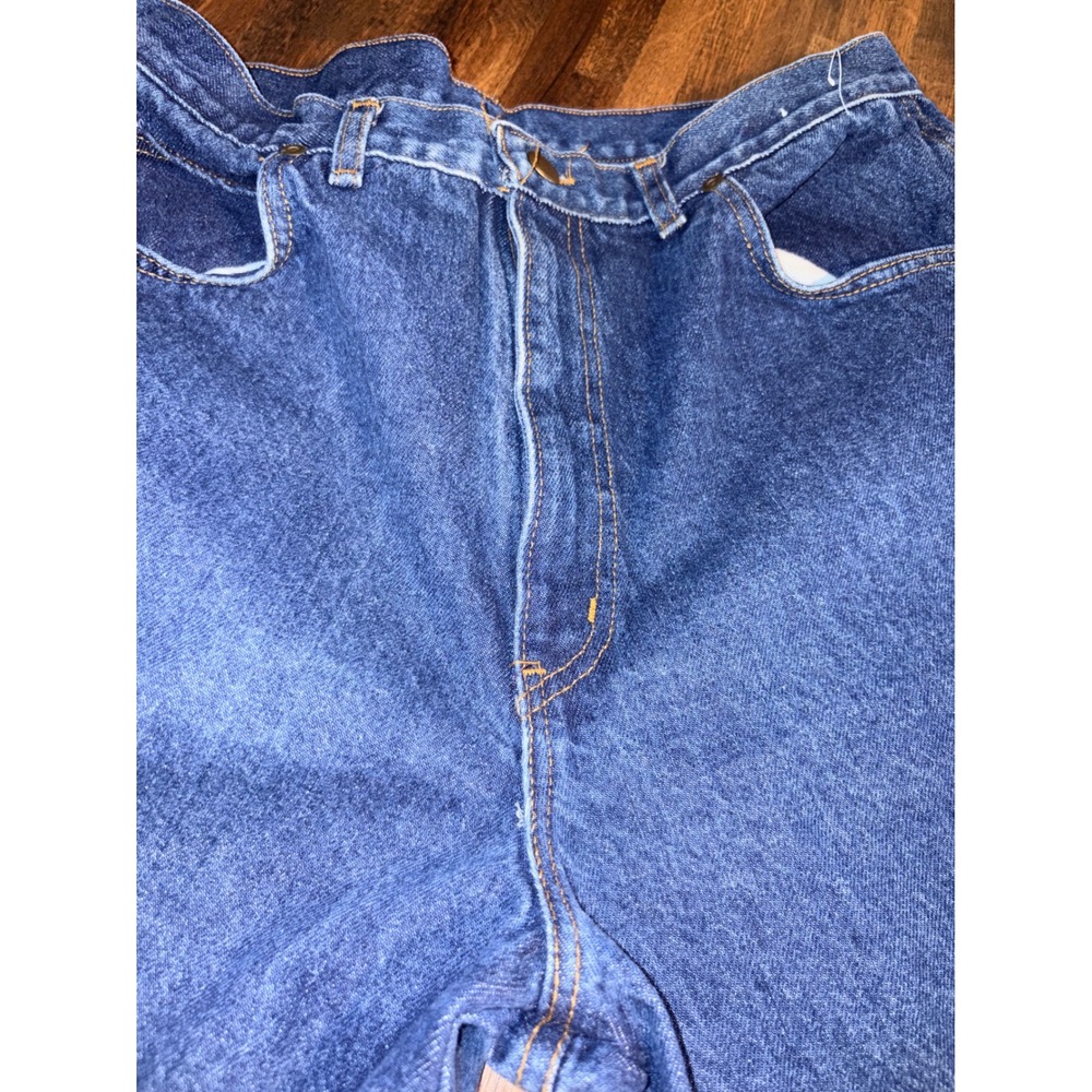 Vintage Chic High Waisted Mom Jeans Blue Denim Made in USA Size 18 Tapered Leg - Picture 5 of 9